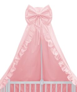 Baldachin cu funda si volanas 210x145 cm Colectia Royal Powder Pink MimiNu