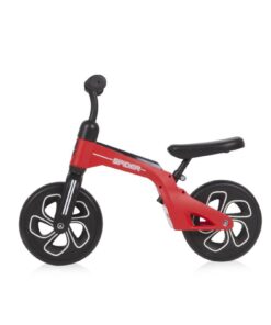 Bicicleta copii fara pedale Lorelli Spider Red 10 inch, cadru usor din aluminiu, ghidon reglabil, scaun ajustabil pe inaltime de la 29 cm la 34 cm fata de sol