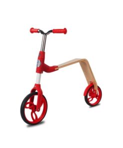 Trotineta pentru copii Sun Baby 006 EVO 360 Red, transformabila in bicicleta de echilibru fara pedale, vasrta 3-5 ani, greutatea maxima 20 kg, roti mari cauciucate, frana de picior pe roata din spate