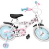 Bicicleta pentru fetite Mash up Minnie 16 inch, varsta 5-7 ani, inaltime recomandata 104-110 cm, scaun ajustabil, roti ajutatoare, jante si spite din otel, pinion fix, frana de mana pe ambele roti
