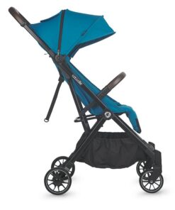 Carucior sport autofold Coccolle Melia, Cadru aluminiu anodizat, Copertina XXL cu protectie UV 50+, Garda la sol mare, Ramane in pozitie verticala dupa pliere, certificat pana la 22 kg, Deep Turquoise