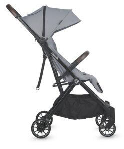 Carucior sport autofold Coccolle Melia, Cadru aluminiu anodizat, Copertina XXL cu protectie UV 50+, Garda la sol mare, Ramane in pozitie verticala dupa pliere, certificat pana la 22 kg, Greystone