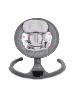 Leagan electric pentru bebelusi cu telecomanda,sezut ergonomic si rotativ,parasolar reglabil si detasabil,5 viteze de leganare,cronometru,adaptor priza,husa de insecte si pernuta reductor Cangaroo ISwing Dark Grey