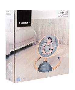 Leagan electric cu telecomanda si leganare laterala KikkaBoo Ashlee Light Grey