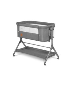 Patut co-sleeper Leonie Plus Lionelo pliabil cu sistem de leganare gri