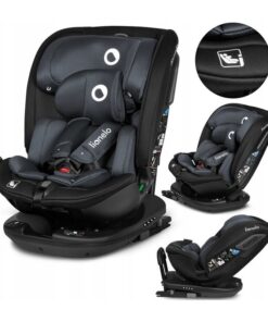 Scaun auto Lionelo Bastiaan RWF i-Size rotire 360 grade 0-36 Kg cu Isofix si centura Top Tether gri