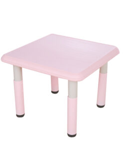 Masuta din plastic pentru copii 60x60 cm cu inaltime reglabila pe 7 nivele,margini rotunjite,picioare antiderapante pentru activitati acasa,cresa sau gradinita Nichiduta Pink