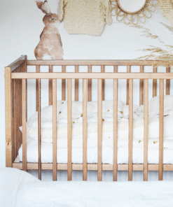 Patut din lemn pentru bebe inaltime saltea reglabila Stardust Craft vintage 120x60 cm