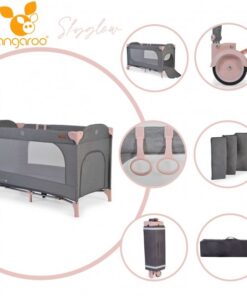 Patut pliabil cu un nivel Cangaroo SkyGlow Pink