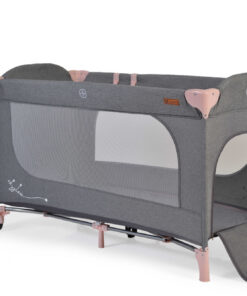 Patut pliabil Cangaroo cu 2 nivele si roti SkyGlow Pink