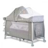 Patut pliabil Cangaroo ISleep Grey 120x60 cm cu 2 nivele,sistem de leganare,roti cu frane,Organizator cu 3 nivele,Saltea pliabila,Masuta de infasat,Bara jucarii,Inele,Geanta transport si Capotina cu plasa insecte incluse