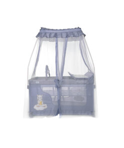 Patut pliabil stil baldachin Magic Sleep cu accesorii Cool Grey Hippo