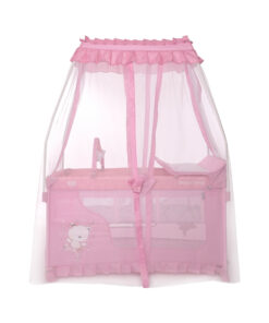 Patut pliabil stil baldachin Magic Sleep cu accesorii Mellow Rose Ballerina Bear