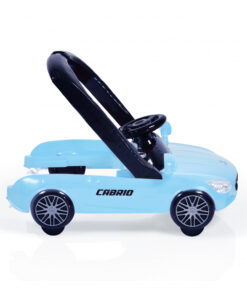 Premergator 2in1 Cabrio Blue transformabil in antepremergator, Inaltime reglabila, Functie antepremergator, Panoul muzical detasabil, Roti fata pivotante, Potrivit de la 6 luni+ pana la 12 kg
