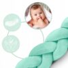 Protectie laterala impletita pentru patut cu umplutura antialergica Ricokids 3metri din plus Mint Protectie laterala impletita pentru patut cu umplutura antialergica Ricokids 3metri din plus Mint