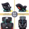 Scaun auto Diamond Deluxe i-Size Buf Boof cu Isofix rotativ 360 grade Top Tether 40-150 cm Black