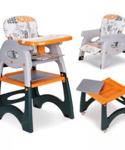 Scaun de masa 2 in 1 pentru copii Ecotoys Portocaliu