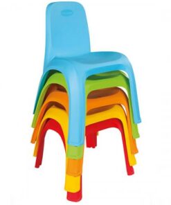 Scaunel cu spatar pentru copii Pilsan King Rosu interiorexterior,sezut ergonomic,picioare stabile cu antiderapant,utilizare pentru gradinita, cresa, afterschool,greutate suportata 150kg