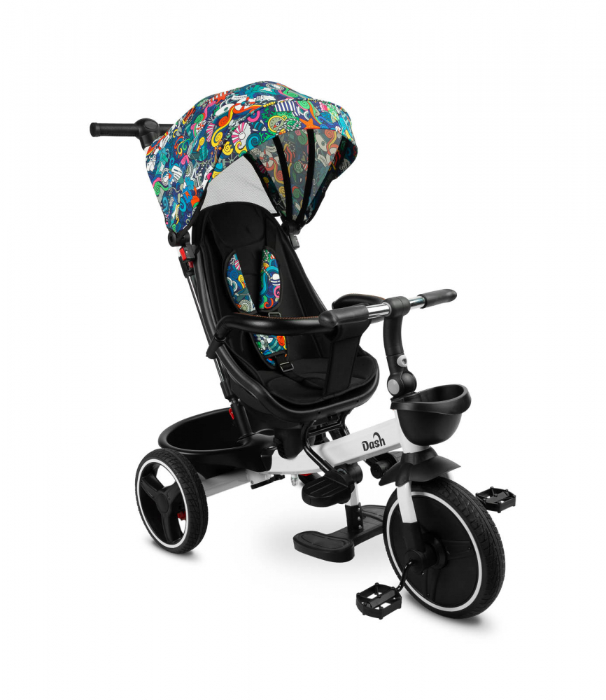 Tricicleta pentru copii Toyz Dash Melange cu maner parental, scaun reversibil si spatar reglabil cu pozitie de somn, suport picioare, frana si copertina,pana la 25 kg Tricicleta pentru copii Toyz Dash Melange cu maner parental, scaun reversibil si spatar reglabil cu pozitie de somn, suport picioare, frana si copertina,pana la 25 kg