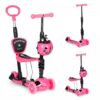 Trotineta 5 in 1 Ecotoys cu maner parental reglabil, scaun reglabil, 3 roti cu LED, greutate suportata 20 kg, varsta 3 ani+ roz Trotineta 5 in 1 Ecotoys cu maner parental reglabil, scaun reglabil, 3 roti cu LED, greutate suportata 20 kg, varsta 3 ani+ roz