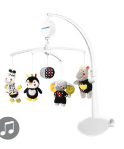 Carusel muzical, BabyOno, Pentru patuturi de lemn si patuturi pliante, Cu animalute, Multicolor