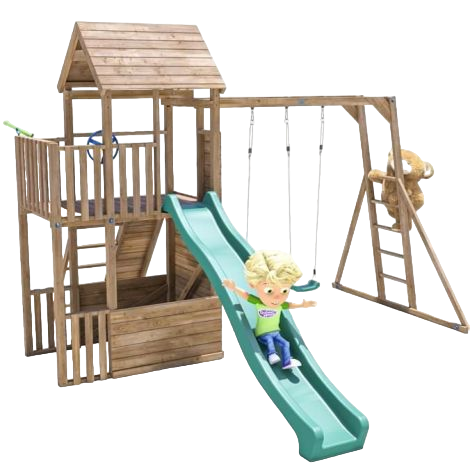 Complex de joaca BalconyFort ™ cu Monkey Bars si 2 leagane, tobogan verde 2.9 m, Dunster House Complex de joaca BalconyFort ™ cu Monkey Bars si 2 leagane, tobogan verde 2.9 m, Dunster House