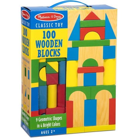 Set de construit Cuburi din lemn colorate 100 bucati Melissa and Doug 0481 Set de construit Cuburi din lemn colorate 100 bucati Melissa and Doug 0481