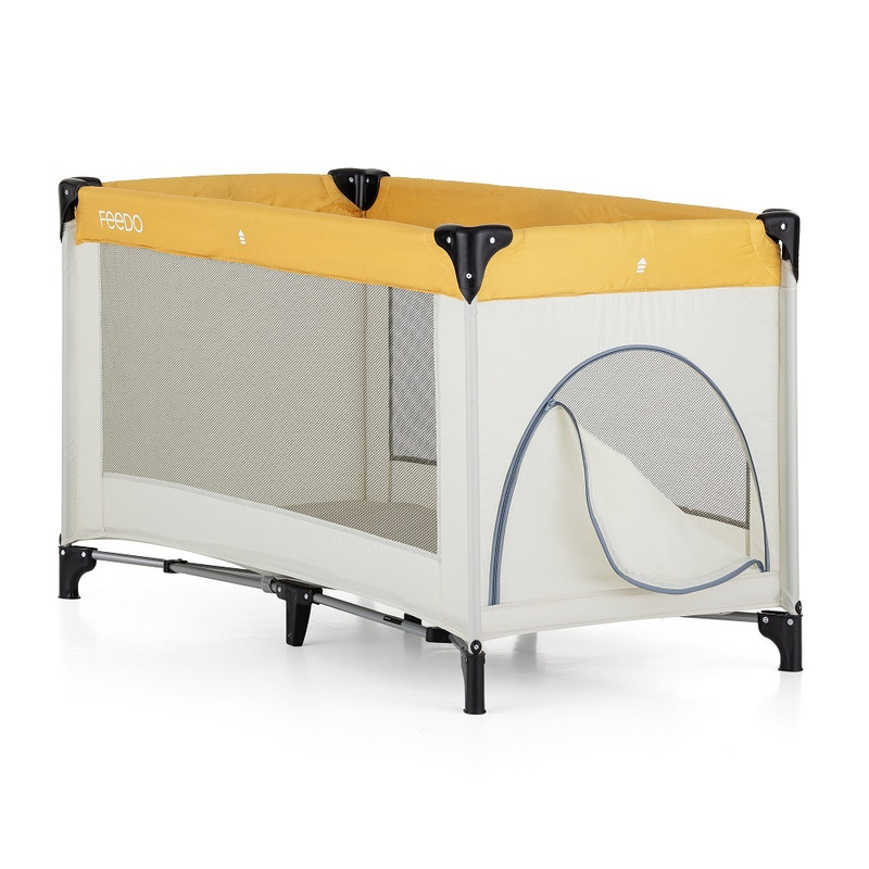 Patut de calatorie, Feedo, Pliabil, Cu geanta de transport inclusa, Cu intrare laterala si inchidere prin fermoar, Greutate maxima suportata 15 kg, 0-30 luni, Galben Patut de calatorie, Feedo, Pliabil, Cu geanta de transport inclusa, Cu intrare laterala si inchidere prin fermoar, Greutate maxima suportata 15 kg, 0-30 luni, Galben