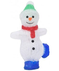 Figurină om zăpadă Crăciun LED acrilic 30cm interior/exterior