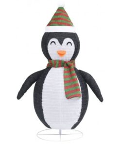 Figurina pinguin decorativa Craciun, LED, 120 cm, tesatura lux