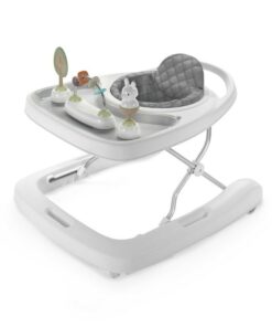 Premergator, Ingenuity, Cu activitati, Step&Sprout, Pliabil, Cu 3 moduri de functionare, Cu 3 jucarii, Cu tavita si pernuta pentru scaun, Fara BPA, Inaltime reglabila in 3 pozitii, 6-24 luni, Gri