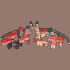 Set de construit din lemn, 46 piese, Micul Meu Sat, GOKI TT050 Set de construit din lemn, 46 piese, Micul Meu Sat, GOKI TT050
