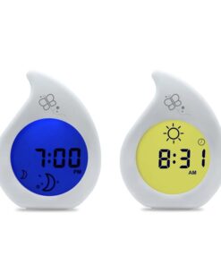 Lampa de veghe, BBluv, Klock, Reincarcabila, Cu ceas desteptator, 7 niveluri de luminozitate, Cifre usor de citit, Compact si portabil, White