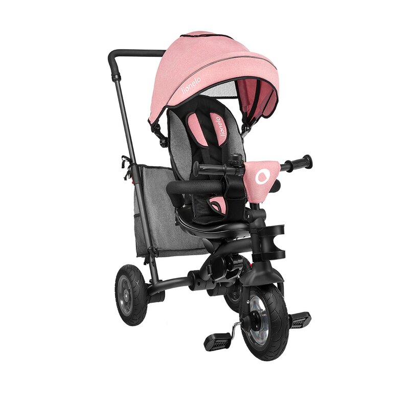 Tricicleta copii, Lionelo, Tris, Ultrapliabila, Multifunctionala. Mecanism de pedalare libera, Suport picioare, Control al directiei, Scaun reversibil, Rotire 360 grade, Conform cu standardul europeane de securitate EN71, Roz/Gri Tricicleta copii, Lionelo, Tris, Ultrapliabila, Multifunctionala. Mecanism de pedalare libera, Suport picioare, Control al directiei, Scaun reversibil, Rotire 360 grade, Conform cu standardul europeane de securitate EN71, Roz/Gri
