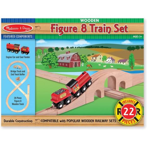 Set Trenulet din lemn cu Circuit 22 piese Melissa&Doug 703 Set Trenulet din lemn cu Circuit 22 piese Melissa&Doug 703