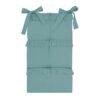 Organizator pentru patut, MimiNu, Din bumbac, Cu 6 compartimente, Doua panglici, 70x40 cm, Cu volanase, Colectia Royal, Nepal Green