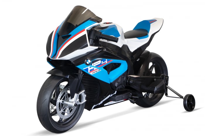 Motocicleta electrica cu licenta BMW HP4 Premium, pentru copil 3-9 ani, culoare Albastra Motocicleta electrica cu licenta BMW HP4 Premium, pentru copil 3-9 ani, culoare Albastra