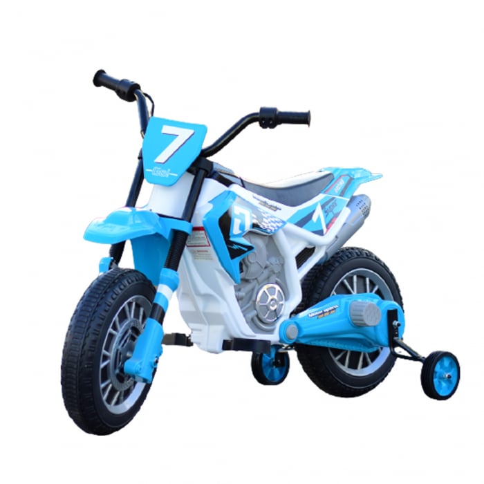 Motocicleta electrica pentru copii Kinderauto BJH022 70W 12V, culoare Albastru Motocicleta electrica pentru copii Kinderauto BJH022 70W 12V, culoare Albastru
