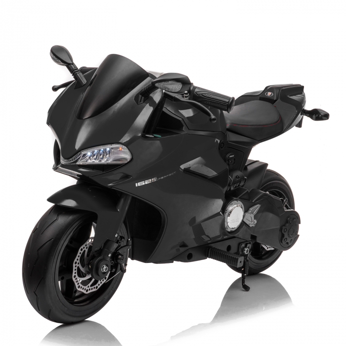 Motocicleta electrica pentru copii Kinderauto SX1629, putere 250W, 24V, roti moi cauciuc EVA, Neagra Motocicleta electrica pentru copii Kinderauto SX1629, putere 250W, 24V, roti moi cauciuc EVA, Neagra