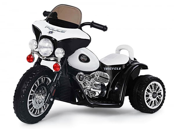 Motocicleta electrica pentru copii, POLICE JT568 35W STANDARD, Alb Negru Motocicleta electrica pentru copii, POLICE JT568 35W STANDARD, Alb Negru