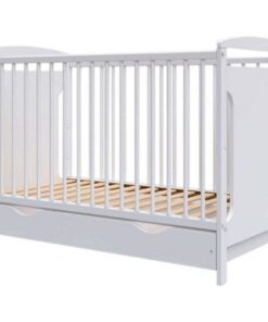 Patut copii din lemn Hubners Karly 120x60 alb cu sertar