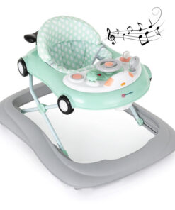 Premergator muzical, Petite&Mars, Cu panou interactiv si lumini Cabrio, Inaltime reglabila pe 3 pozitii, 6 luni+, Verde